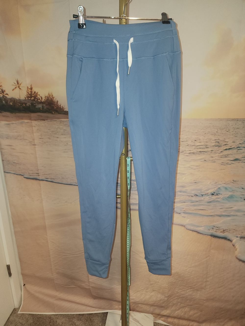 HALARA Dusty Blue Jogger Pants with White Drawstring